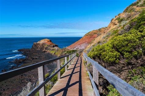 Boardwalk At Cape Schanck Stock Photo Image Of Footpath 123089132