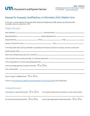 Fillable Online Request For Proposals Qualifications Or Information