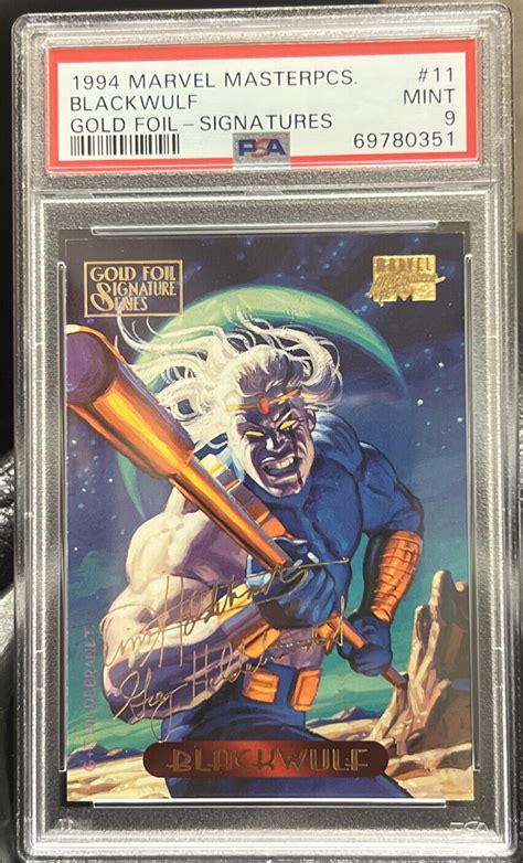 Marvel Masterpieces Gold Foil Signatures Blackwulf Psa Mint