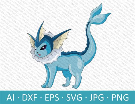 Vaporeon Svg Pokemon Cricut Vector Bundle Vaporeon Clip Art Etsy