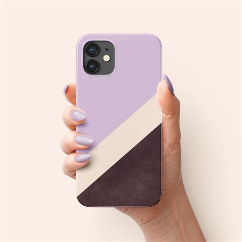 Lavender Purple Phone Case Geometric Iphone Case Purple Etsy