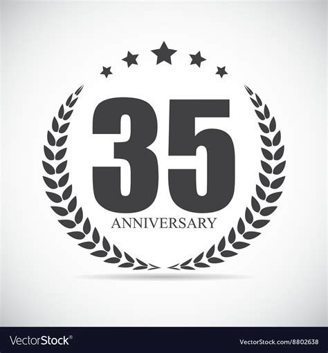 Template Logo 35 Years Anniversary Royalty Free Vector Image