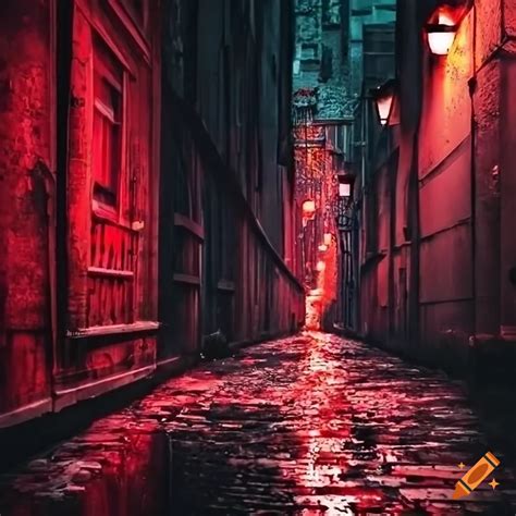 Photograph Of A Dark And Rainy Alleyway On Craiyon