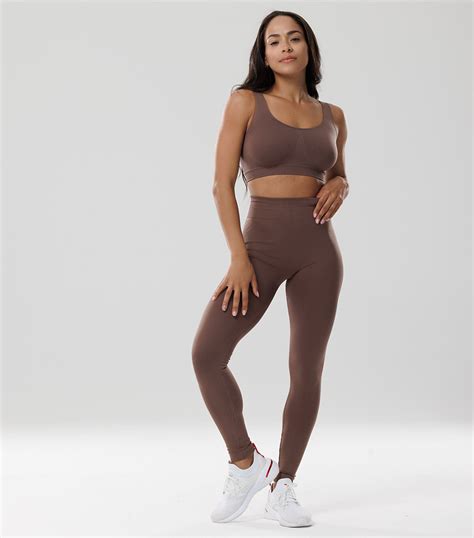 Naked Seamless Set With Crop Top In Cappuccino Thesecretshape