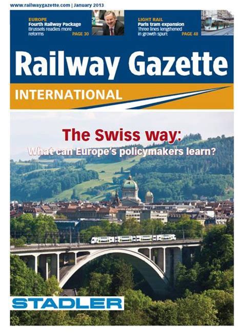 Feature Articles In The January 2013 Issue Of Railway Gazette International News Railway