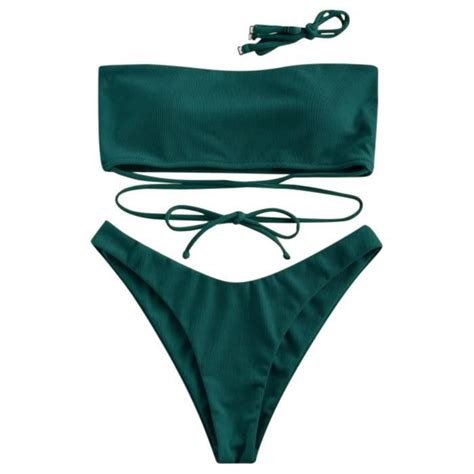 Maillot De Bain Deux Pièces Bikini Taille Haute LSI210218959GNS oneritea06 Green Cdiscount