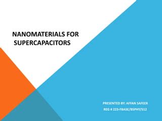 Nanomaterials For Supercapacitors Ppt