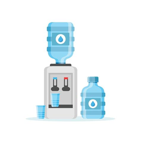 Water Cooler Icon In Flat Style Beverage Bottle Vector Illustration On