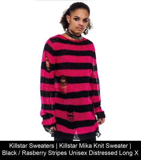 Killstar Sweaters Killstar Mika Knit Sweater Black Rasberry