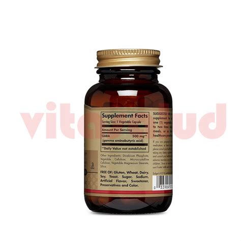 SOLGAR GABA 500MG 100 CAPS Vitasalud