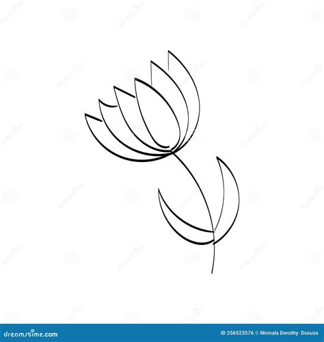 Floral Art Flower Drawing With Line Art Stock Illustration