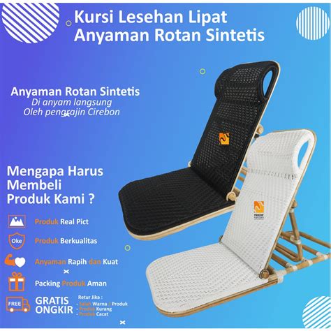 Jual Kursi Lesehan Lipat Lantai Santai Pantai Liburan Malas Dari Rotan