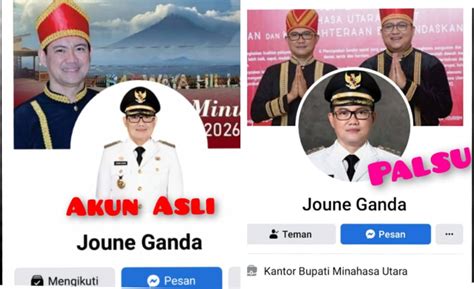 Gunakan Akun Fb Palsu Tawarkan Jabatan Nama Bupati Minut Dicatut