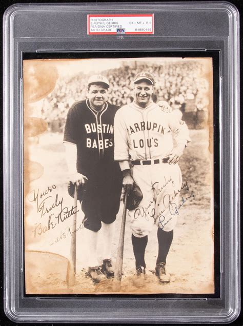 At Auction Babe Ruth And Lou Gehrig Autographed Photograph PSA DNA 6