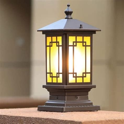 Lampe De Poteau Extérieur Pilier Étanche Lanterne E27 Cour Villa Jardin