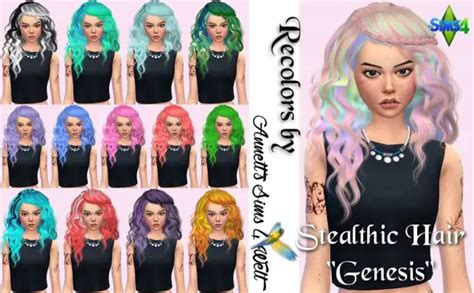 Sims 4 Hairs ~ Annett`s Sims 4 Welt Stealthic Genesis Hair Recolors