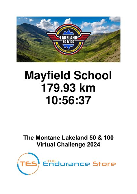 The Montane Lakeland 50 And 100 Virtual Challenge 2024 Mayfield School