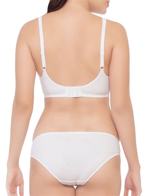 Buy Online White Cotton Bra And Panty Set From Lingerie For Women By