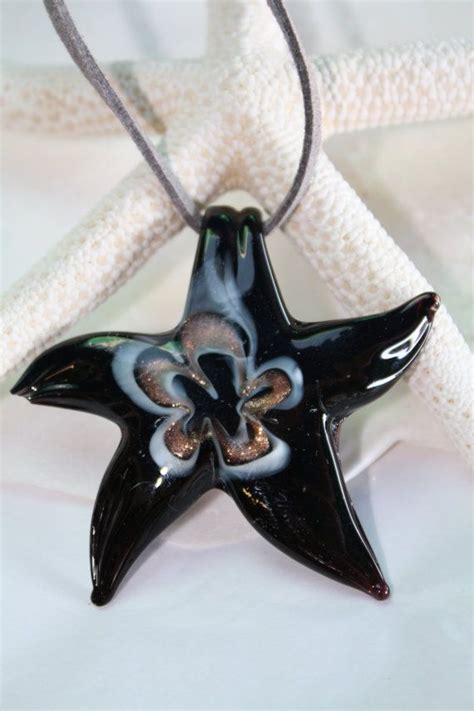 Glass Starfish Pendant Necklace Starfish Jewelry Starfish Pendant