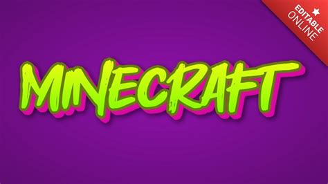 Minecraft Efecto 3D Verde Y Rosa Generador De Efectos De Texto