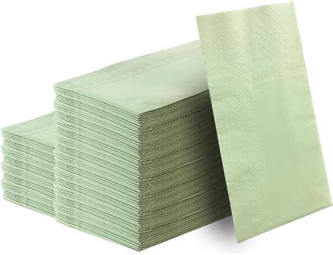 Sietdeseo Long Style Pieces Ply Sage Green Napkins Disposable