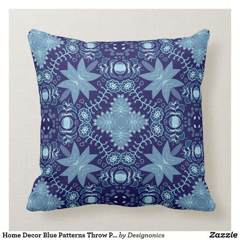 Home Decor Blue Patterns Throw Pillow Photo Throws, Photo Pillows ...