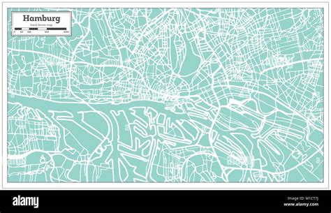 Hamburg Germany City Map In Retro Style Outline Map Vector