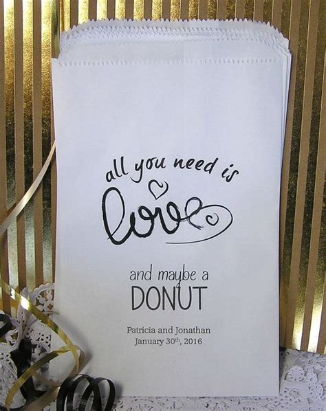 Personalized Donut Bags (24 BAGS) - Wedding Doughnut Bags - Wedding Donut Bar - Wedding ...