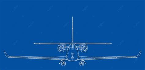 Airplane Blueprint Vector Illustration Drafting Line Vector