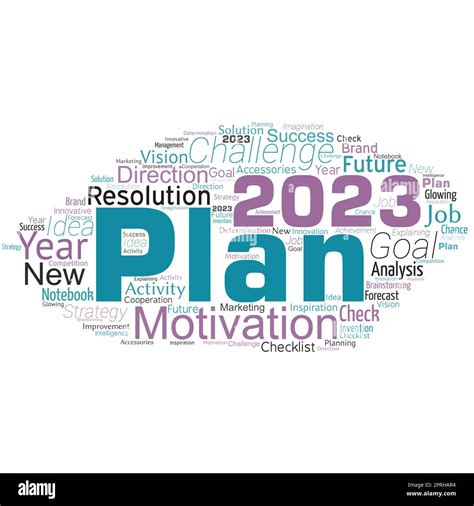 Big Wordcloud With Word Plan Stock Photo Alamy