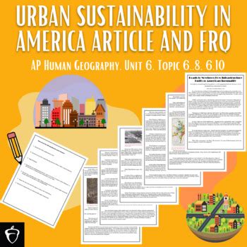 Urban Sustainability In American Article And FRQ AP Human Geography