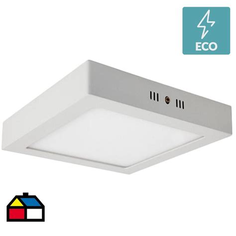 Panel Led Cuadrado Potencia 12W Luz Neutra Sobrepuesto Color Blanco