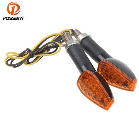 Possbay Universal Motorcycle Turn Signal Lights Led Cafe Racer Amber