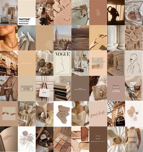 Neutral Aesthetic Collage Kit Boho Boujee Printable Collage Beige Hot