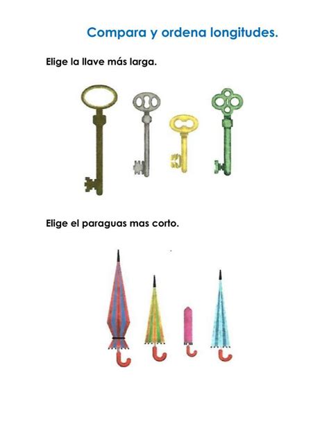 Ejercicio De Comparar Y Ordenar Longitudes