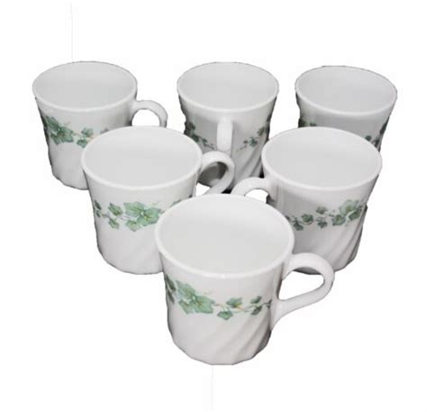 Vintage Corning Ware Corelle Callaway Swirl Ivy Coffee Tea Cups Mugs