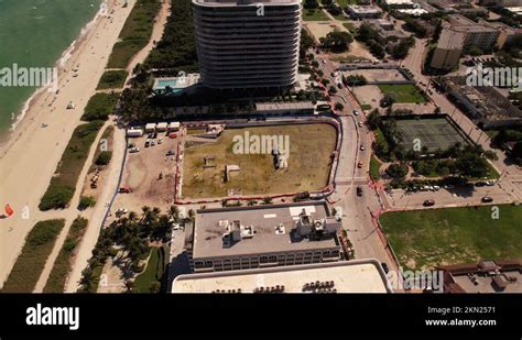 Aftermath Champlain Towers collapse site Miami Surfside 5k Stock Video Footage - Alamy