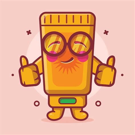 Premium Vector Funny Sunblock Tube Character Mascot With Thumb Up