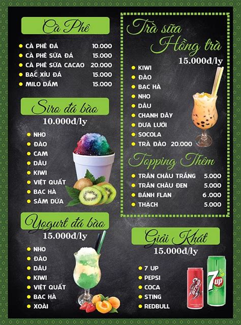 100 + Mẫu menu quán cafe đẹp, ấn tượng với khách hàng