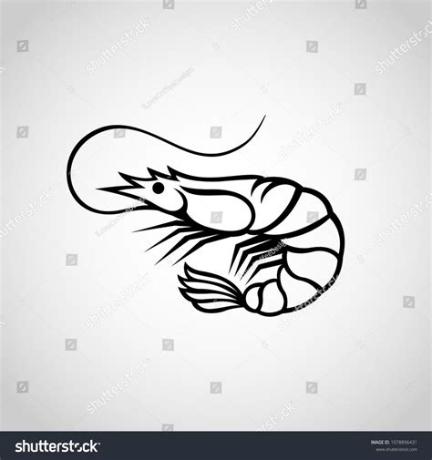 Shrimp Logo Icon Isolated On White Stock Vector Royalty Free 1078896431 Shutterstock