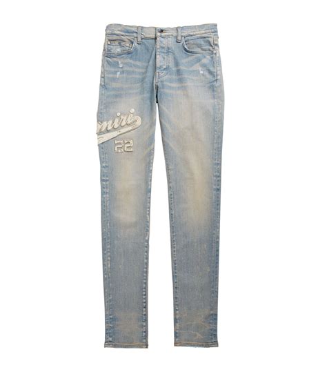 Amiri Logo Varsity Skinny Jeans In Blue For Men Lyst