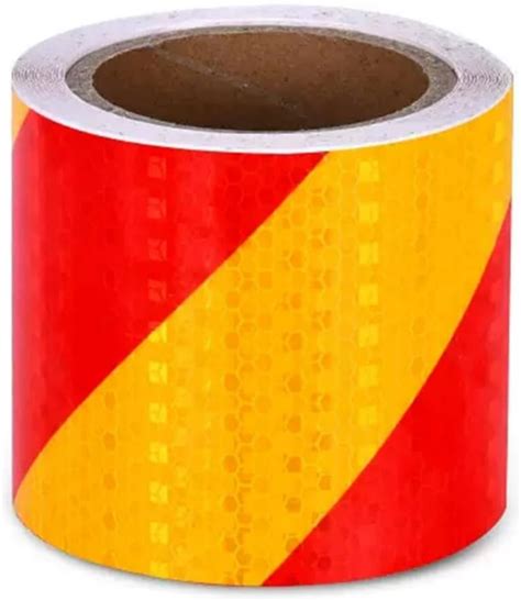 Dingrich Reflective Tape Waterproof High Visibility Red And Yellow Industrial Marking Tape Heavy