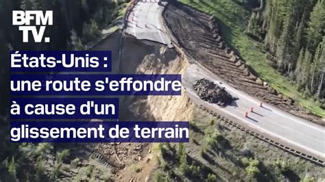 États Unis une route s effondre à cause d un glissement de terrain