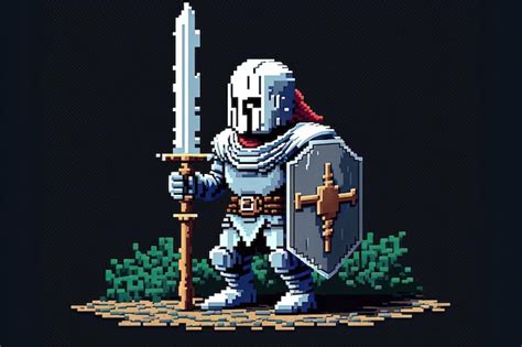 Personaje De Caballero De Pixel Art Para Un Personaje De Juego De Rol