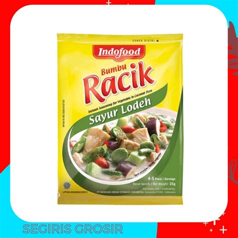 Jual Indofood Bumbu Racik Sayur Lodeh Gr Shopee Indonesia