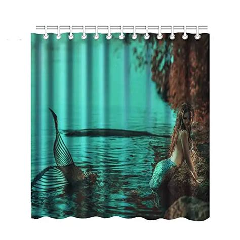 Real People Play Mermaid Shower Curtain Set Sexy High Cold Girl