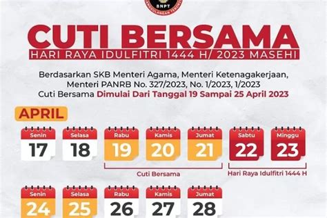 Pemerintah Telah Resmi Mengubah Jadwal Cuti Bersama Lebaran 2023 Ini