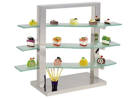 3 Layer Glass Cake Display Stand With Platters Decorating For Banquet