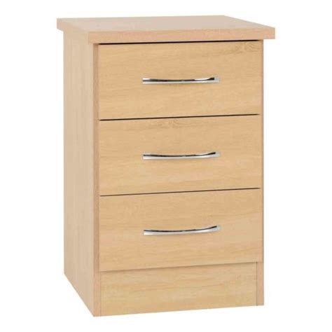 Seconique Nevada 3 Drawer Bedside Sonoma Oak Effect Robert Dyas