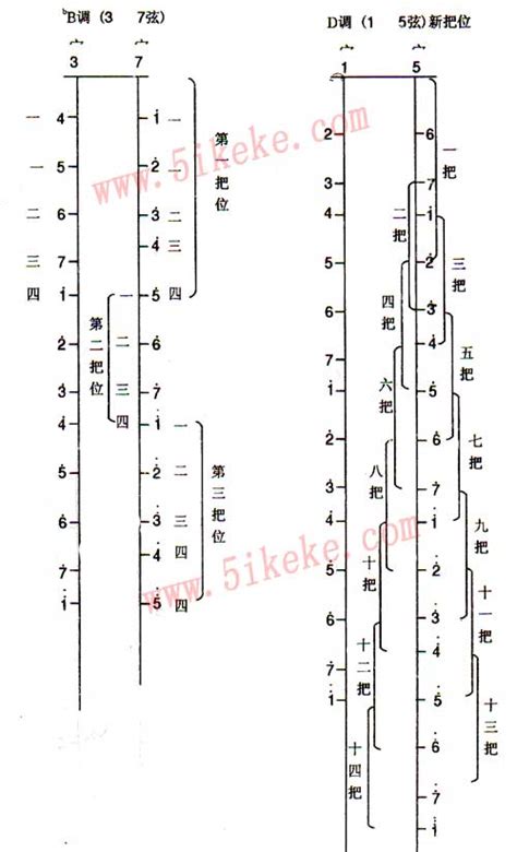 二胡音位和把位图 教学空间 中音在线